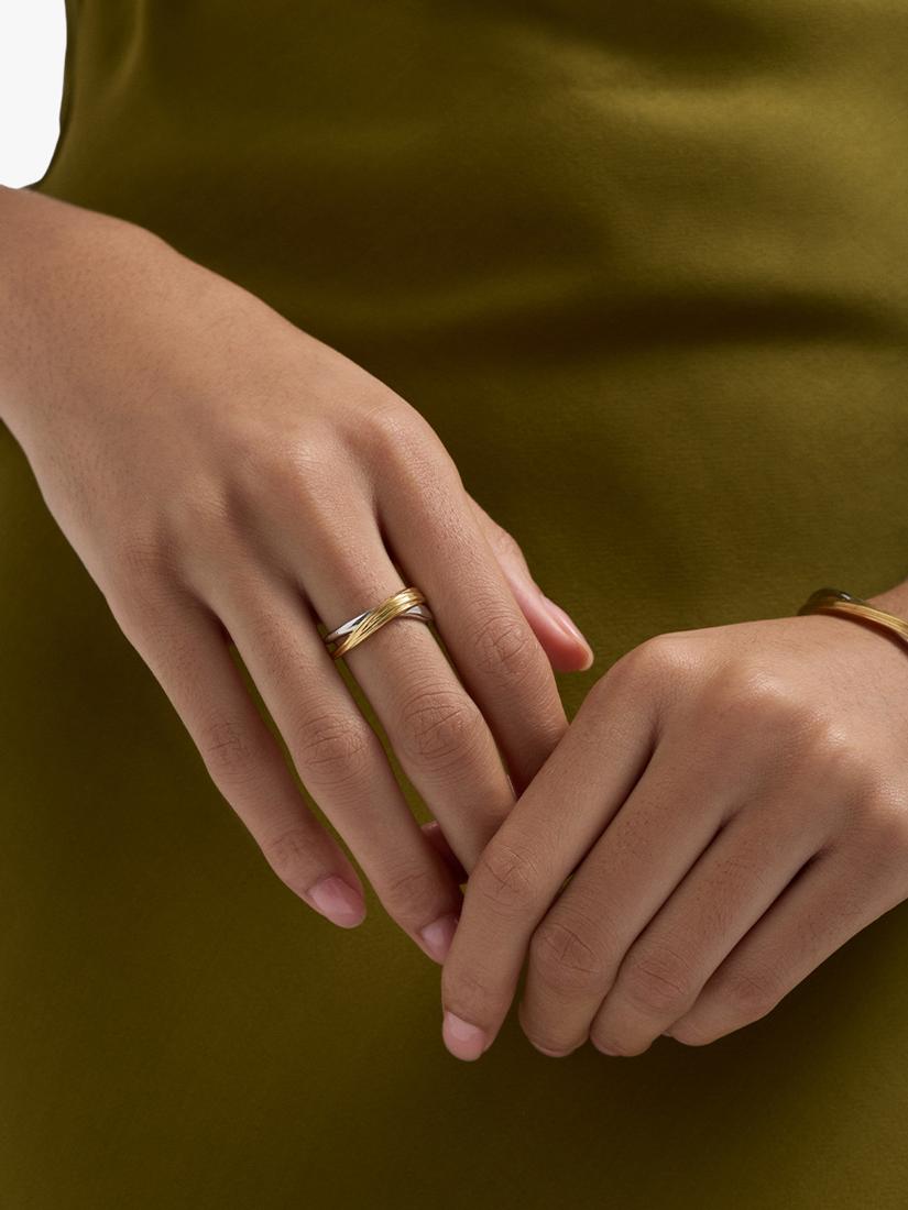 Astley Clarke Aurora Weave mixed metal ring, imported from the UK