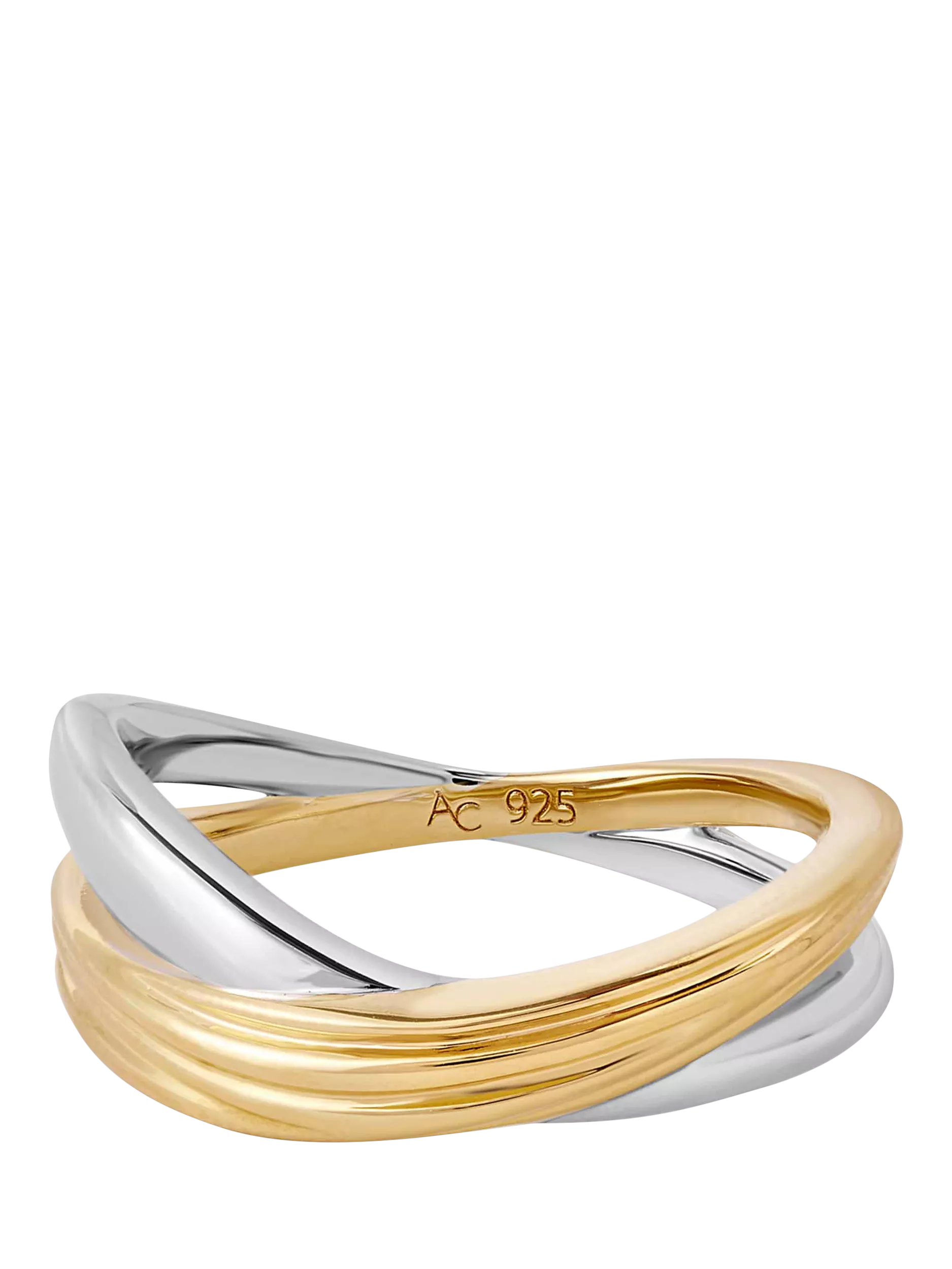 Astley Clarke Aurora Weave Mixed Metal Ring Gold/Silver
