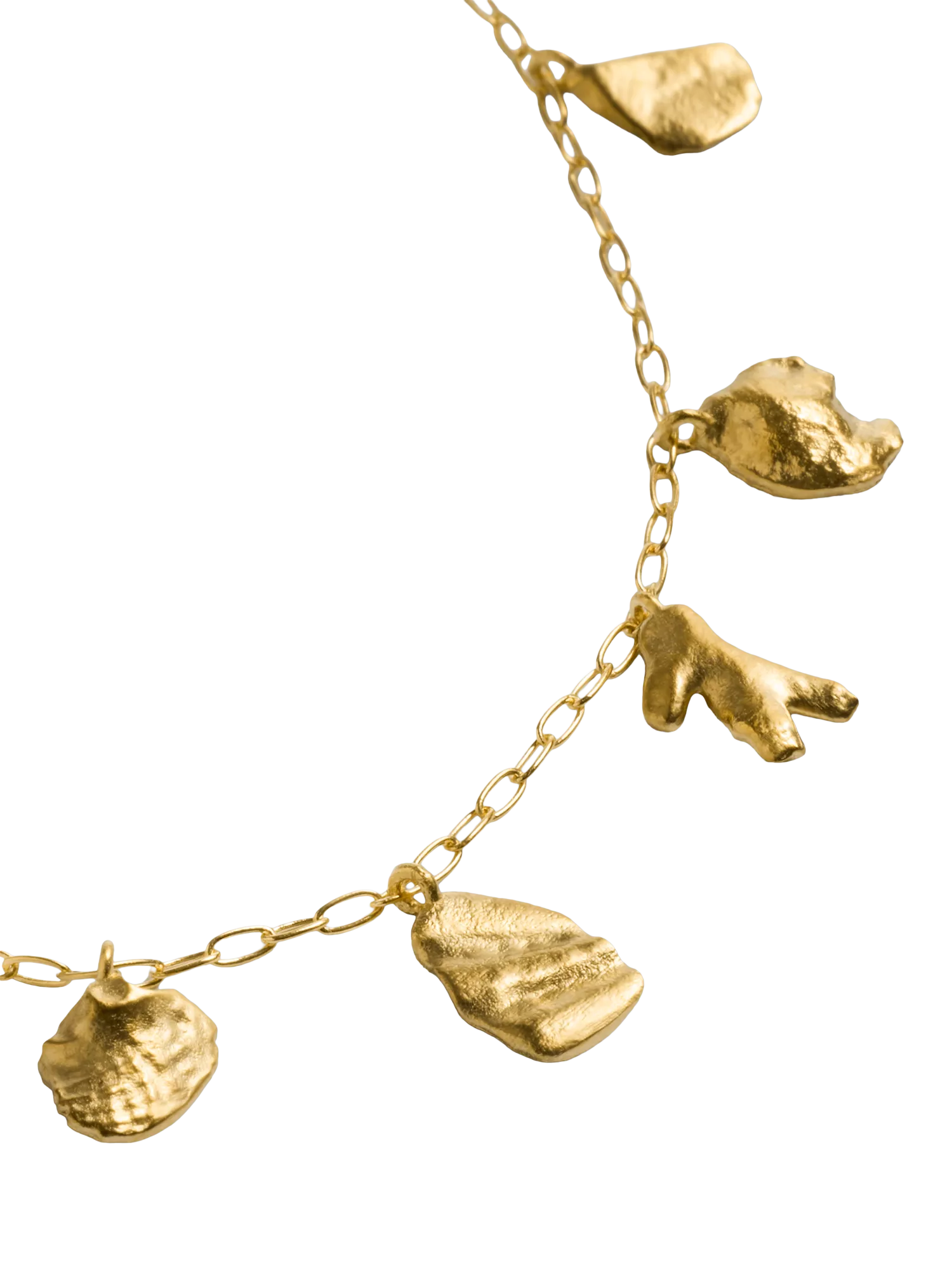 Monica Vinader gold shell charm bracelet, imported from the UK