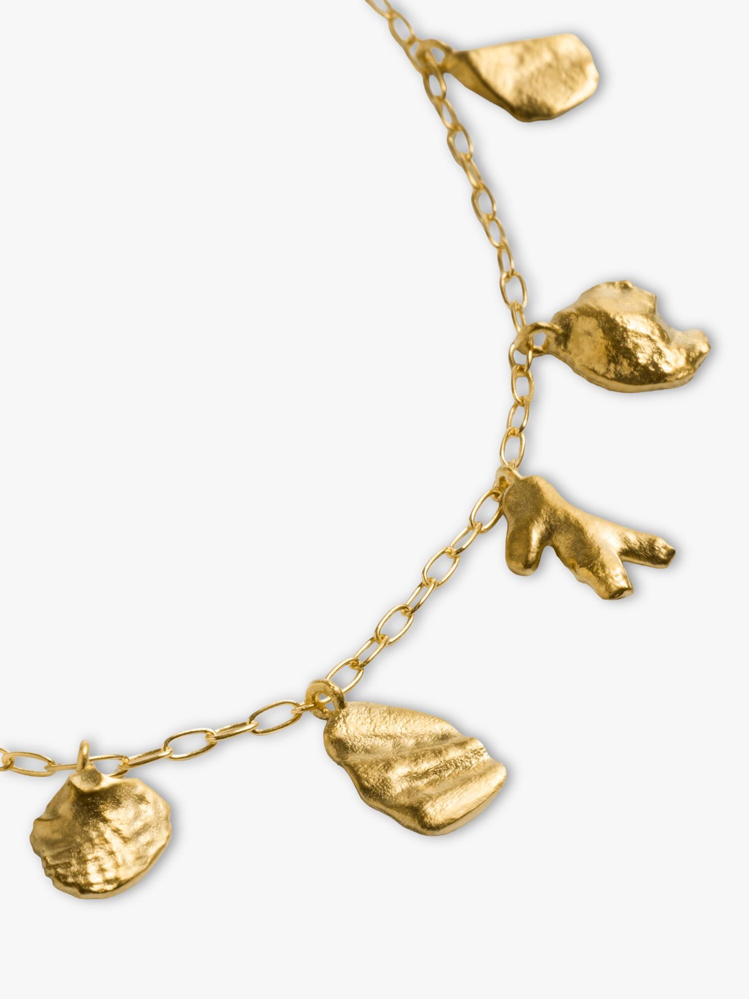 Monica Vinader gold shell charm bracelet, imported from the UK