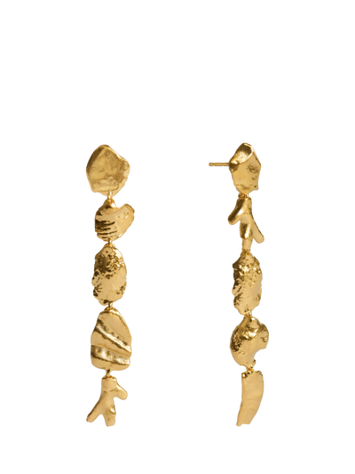 John Lewis Monica Vinader Asymmetric Shell Fragment Drop Earrings Gold- Buy online at McGrocer