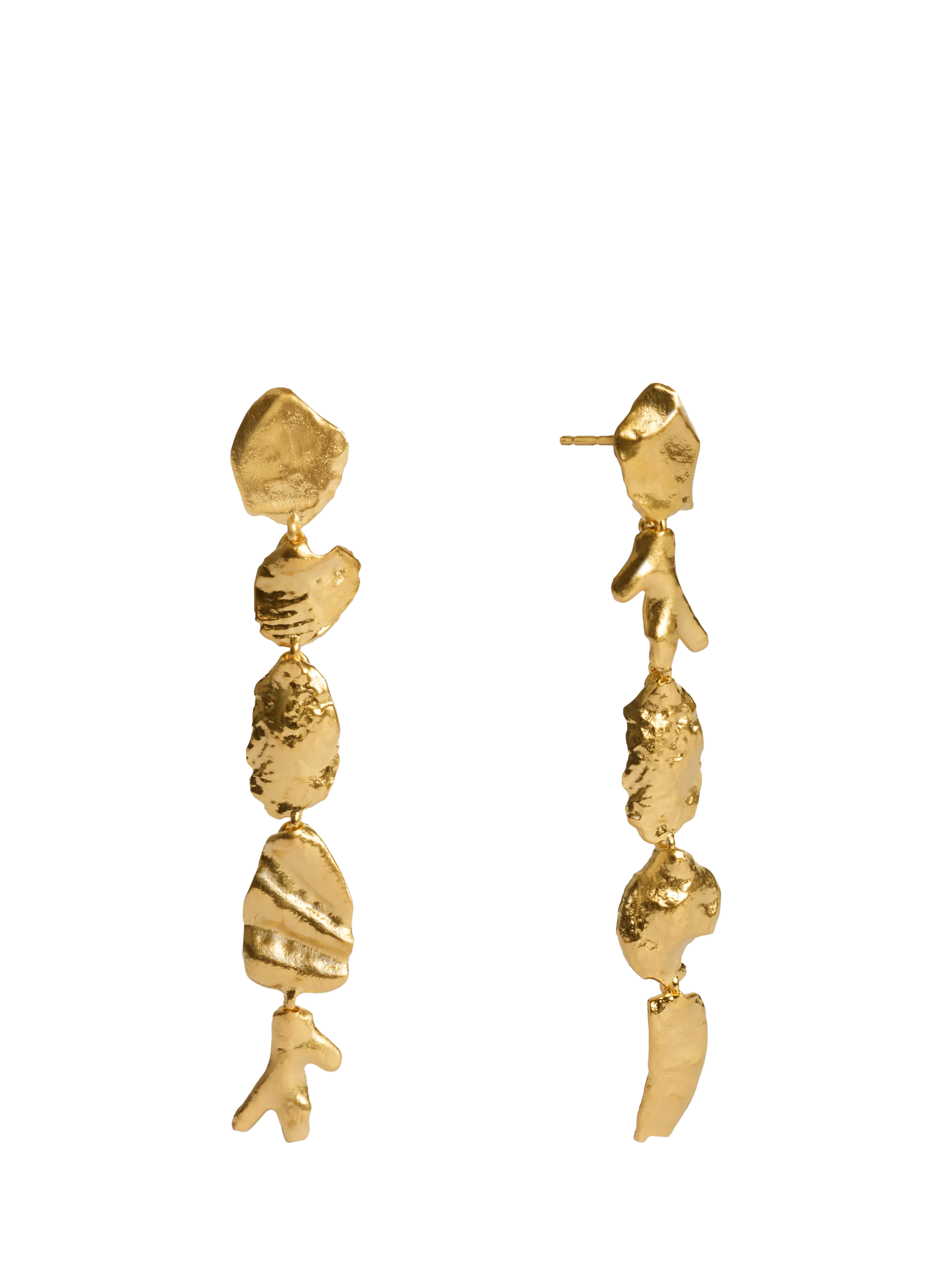 Monica Vinader asymmetric shell drop earrings gold vermeil - British product