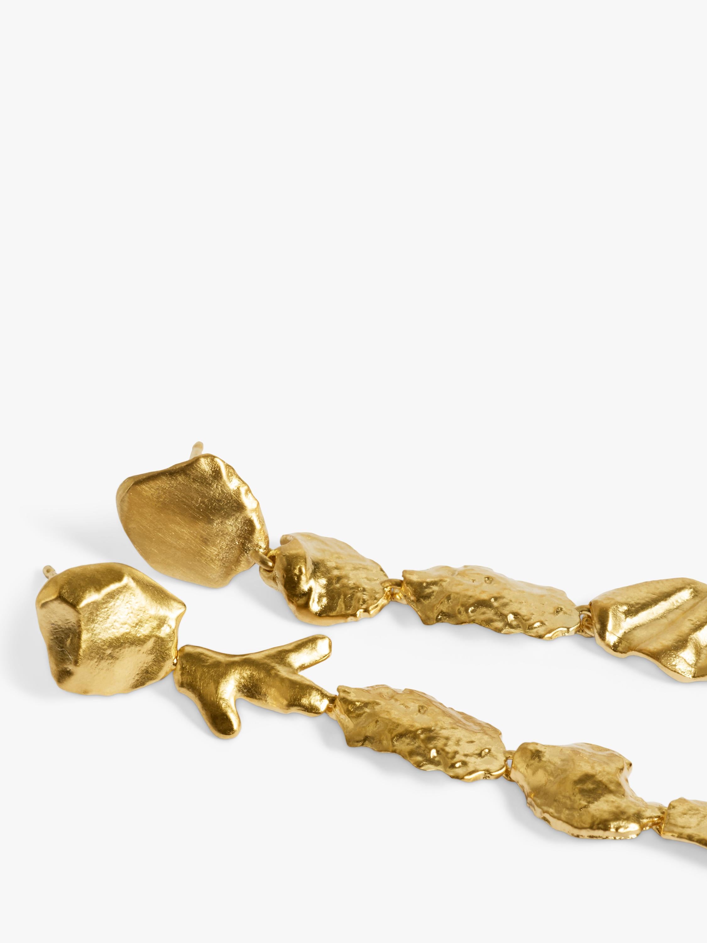 Monica Vinader asymmetric shell drop earrings gold vermeil - British product