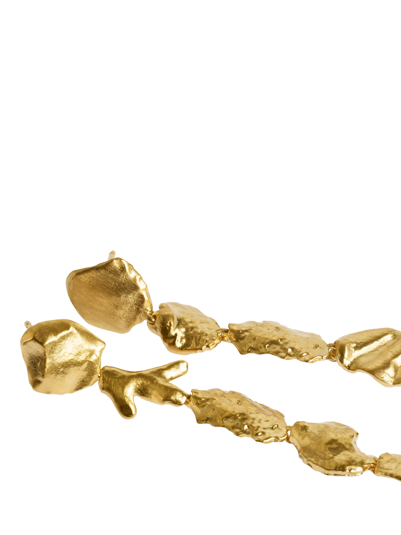 Monica Vinader asymmetric shell drop earrings gold vermeil - British product