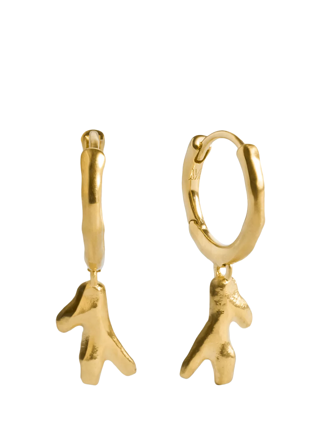 Monica Vinader coral huggie earrings gold vermeil - British product