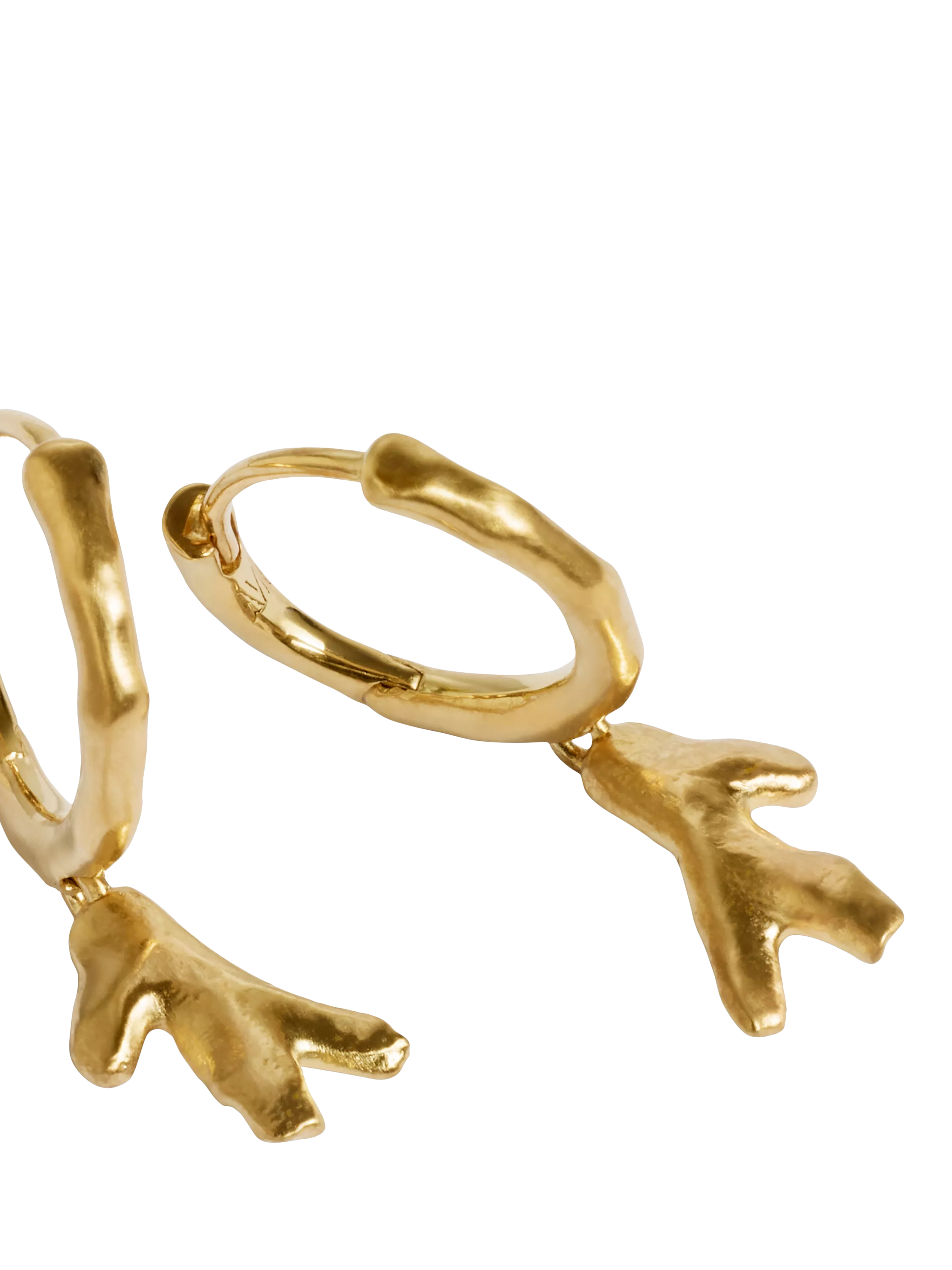 Monica Vinader coral huggie earrings gold vermeil - British product