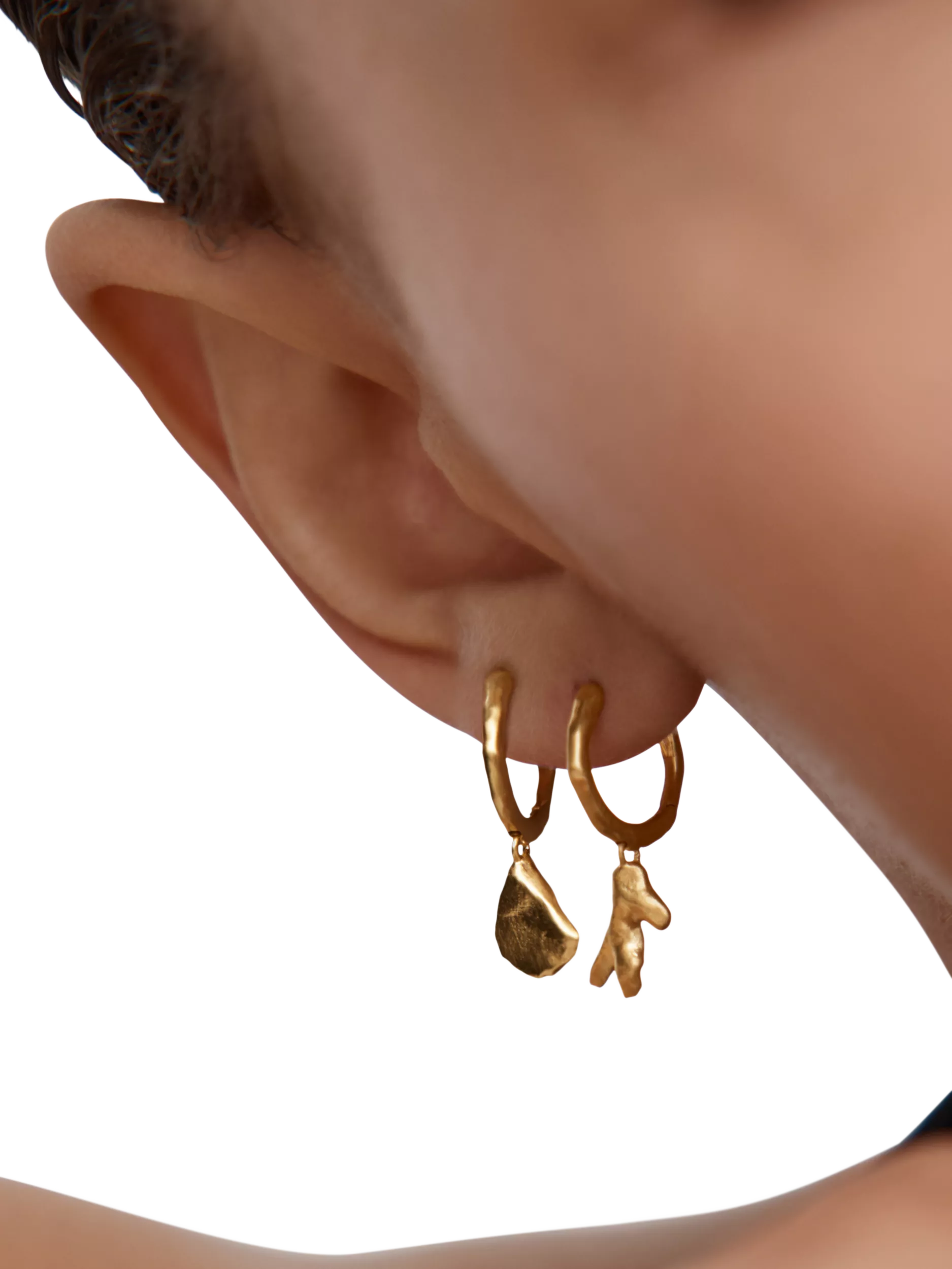Monica Vinader coral huggie earrings gold vermeil - British product