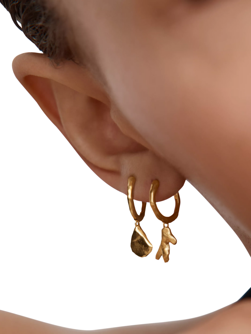 Monica Vinader coral huggie earrings gold vermeil - British product