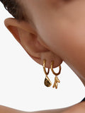 Monica Vinader coral huggie earrings gold vermeil - British product