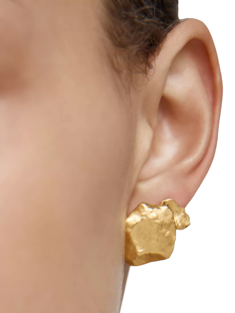 Monica Vinader Fragment large stud earrings gold - British product
