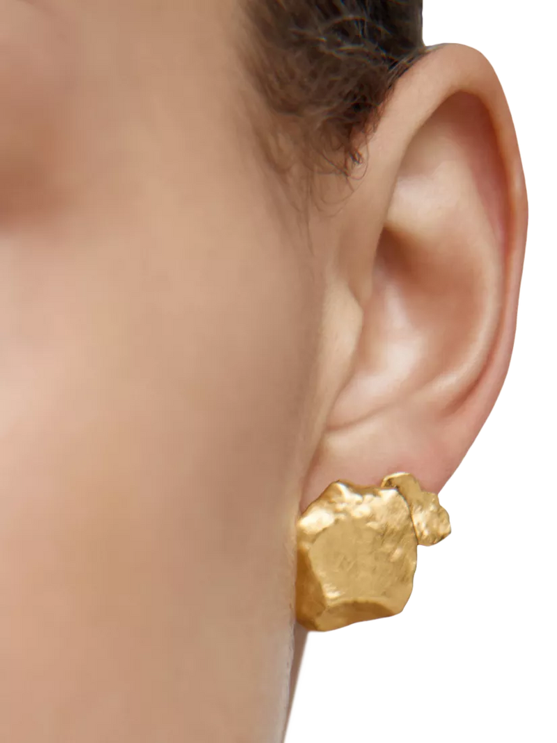Monica Vinader Fragment large stud earrings gold - British product
