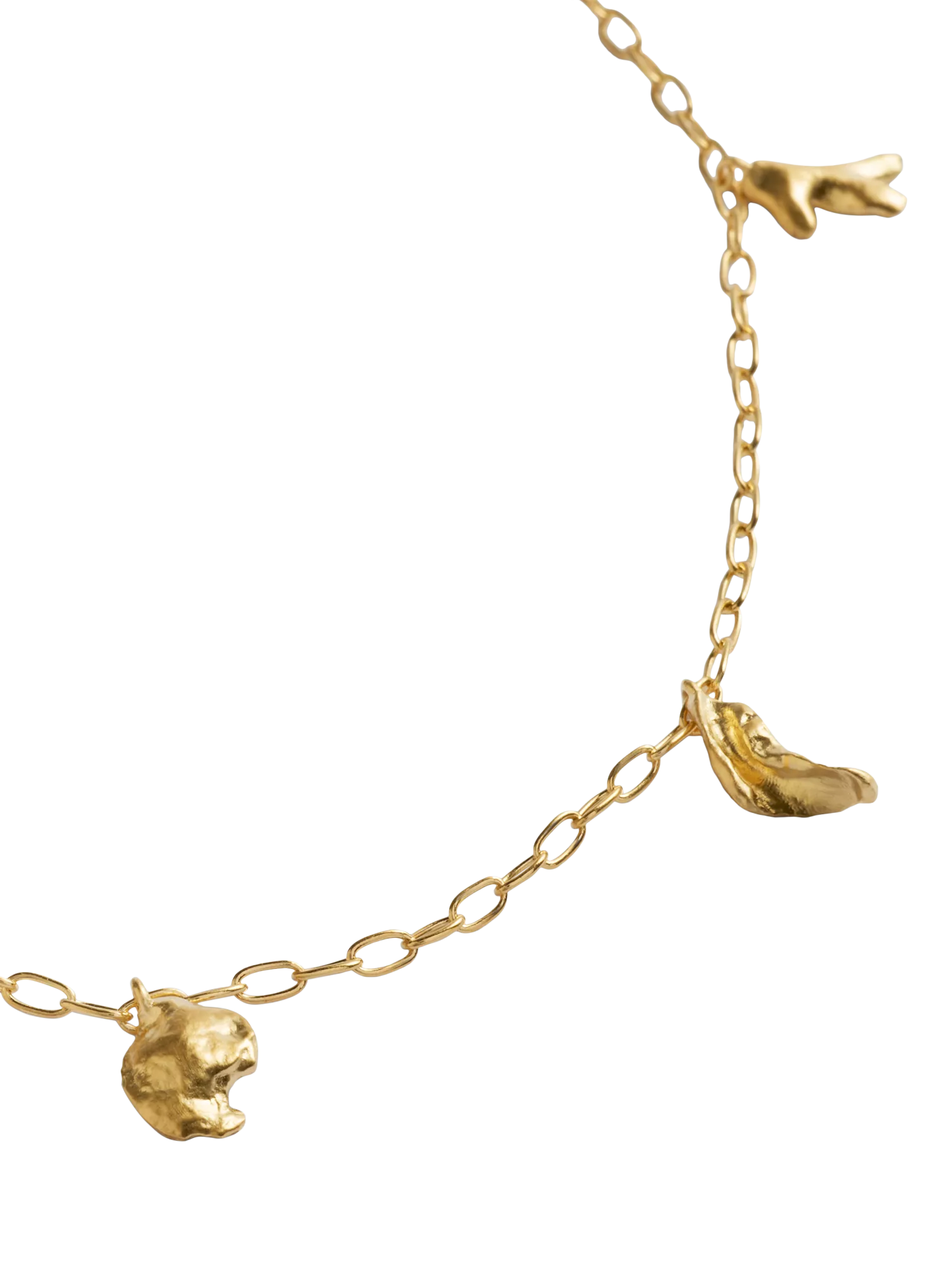 Monica Vinader asymmetric shell fragment necklace gold vermeil (British brand)