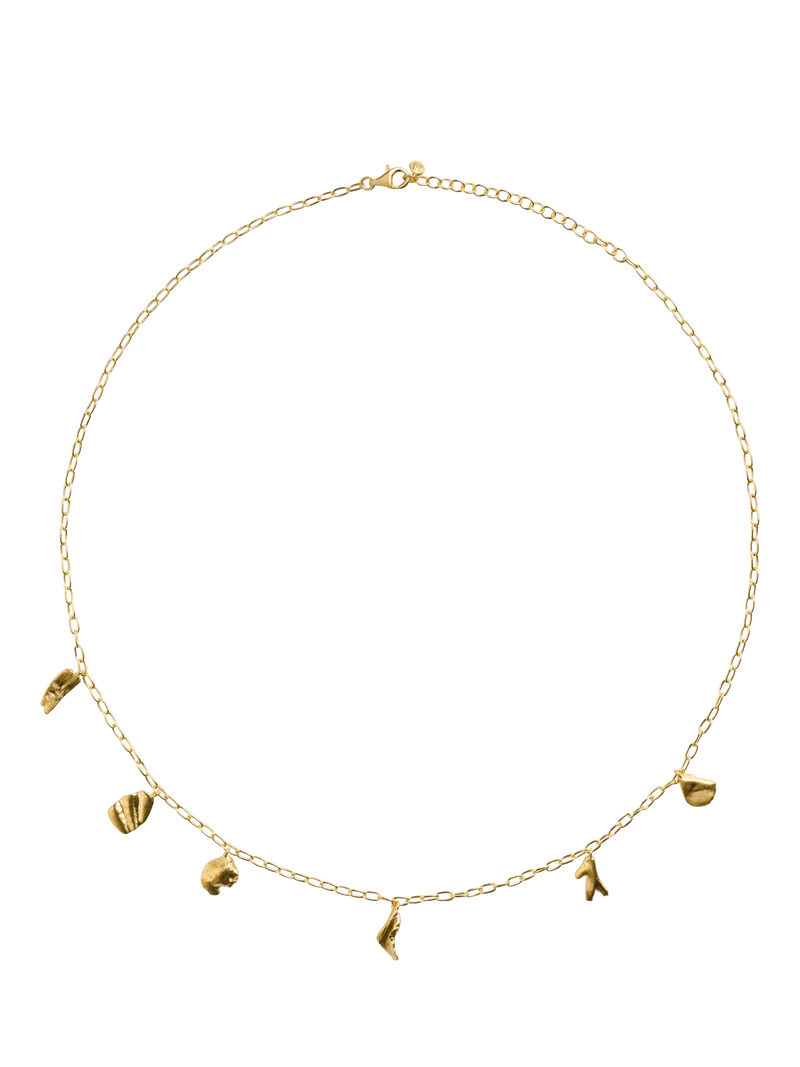 Monica Vinader asymmetric shell fragment necklace gold vermeil (British brand)