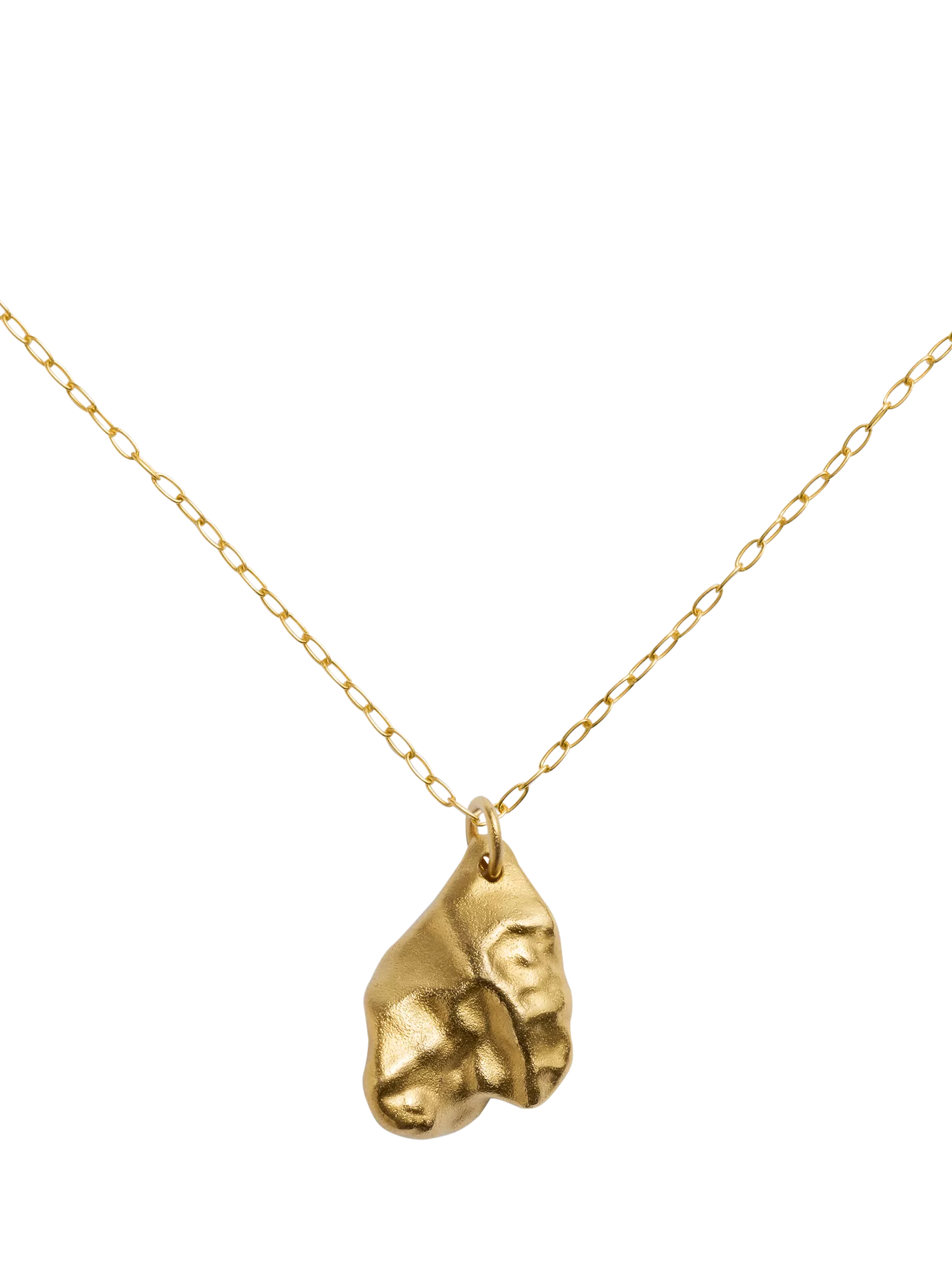 Monica Vinader textured gold pendant necklace, imported from the UK
