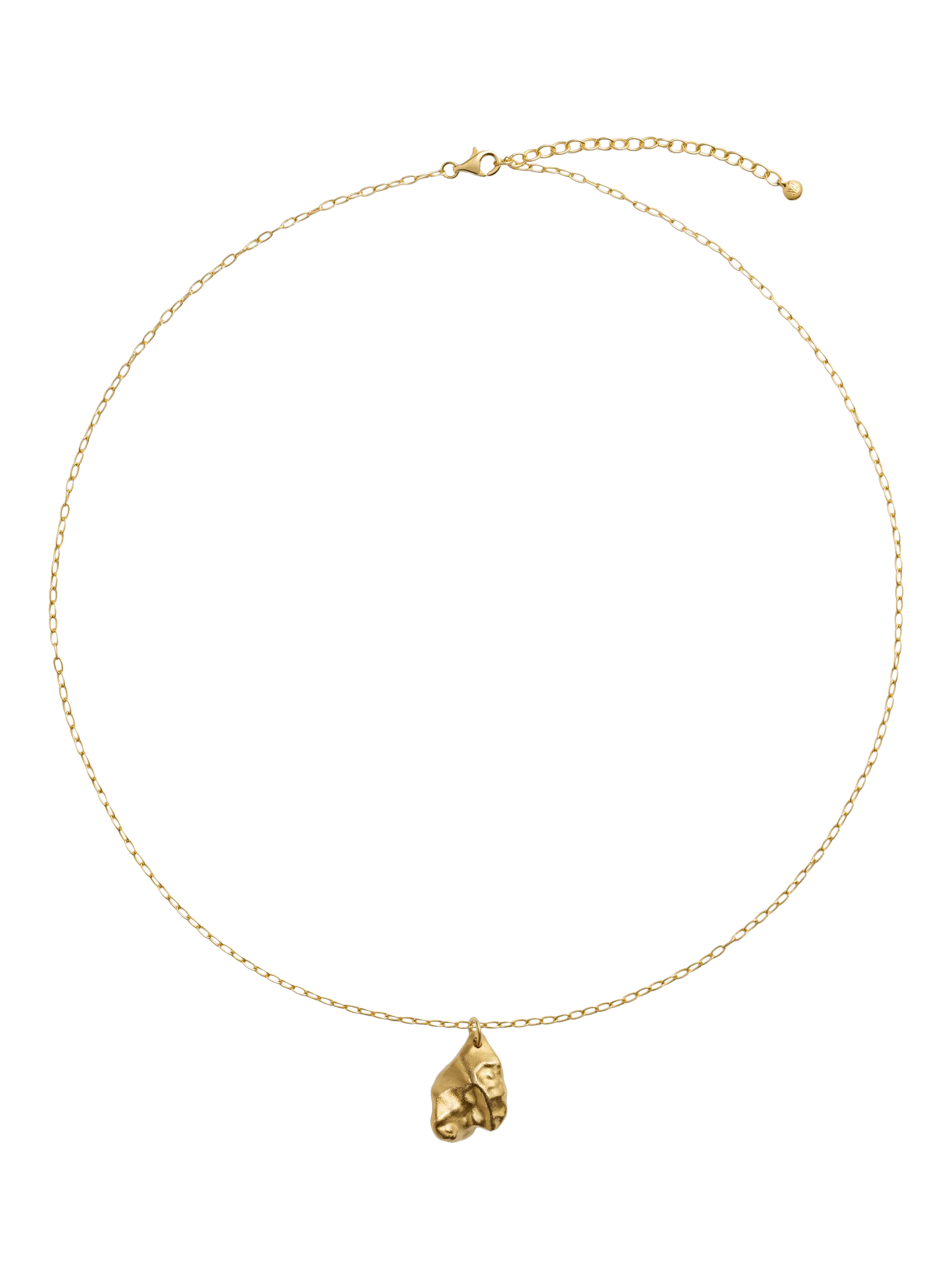 Monica Vinader textured gold pendant necklace, imported from the UK
