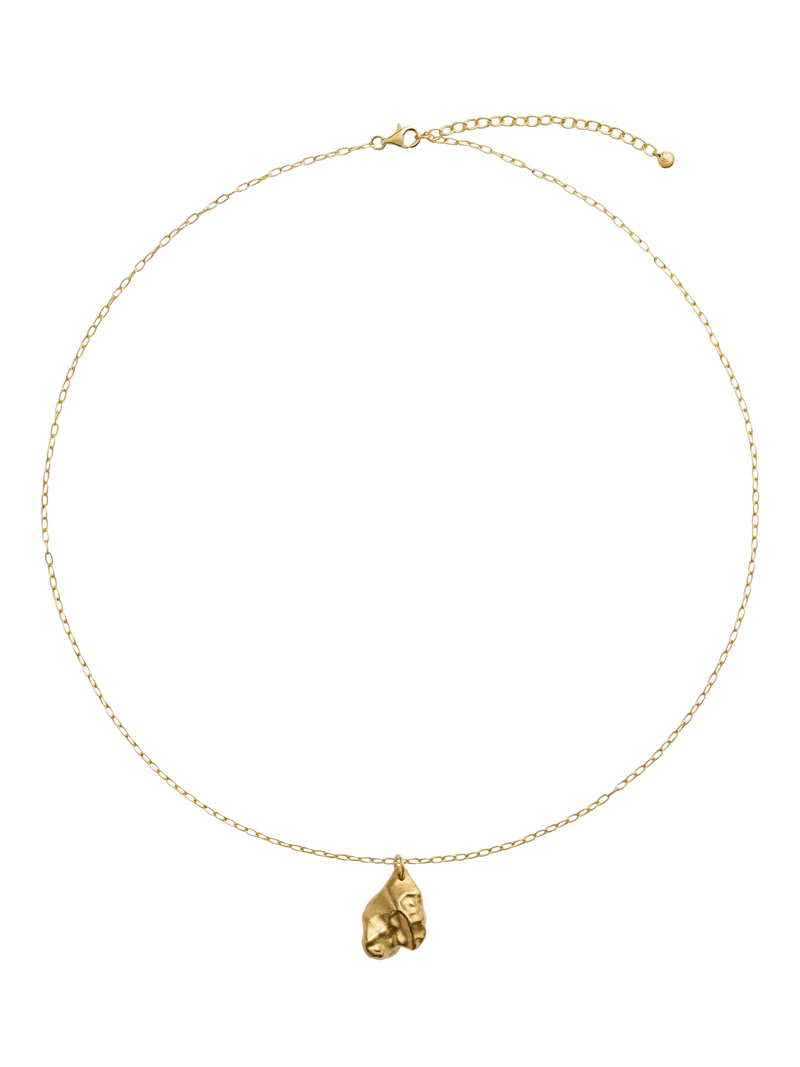 Monica Vinader textured gold pendant necklace, imported from the UK