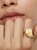 Monica Vinader bold ring gold satin finish (British brand)