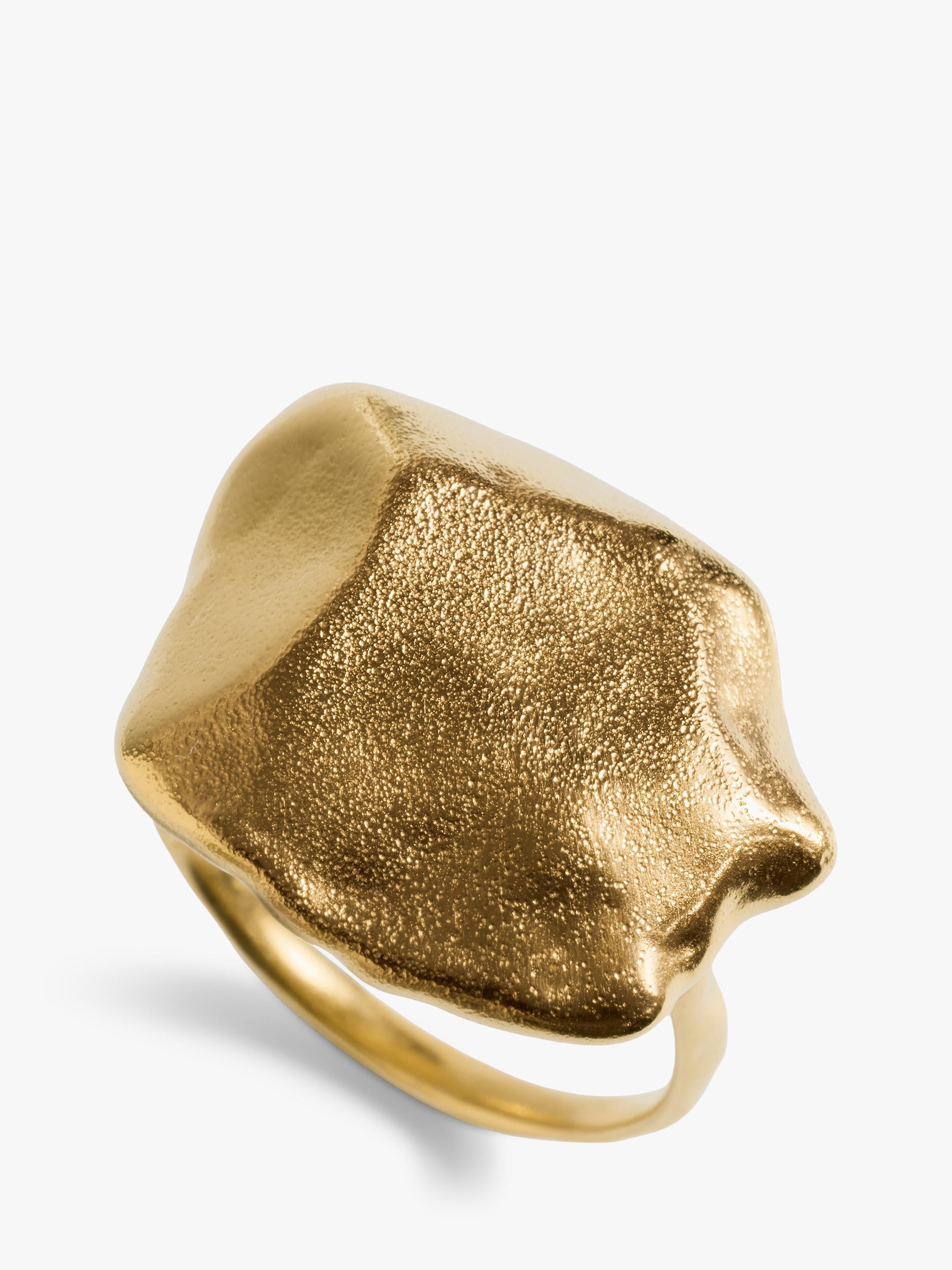 Monica Vinader bold ring gold satin finish (British brand)