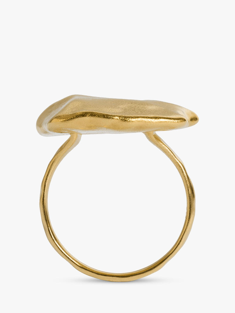 Monica Vinader bold ring gold satin finish (British brand)