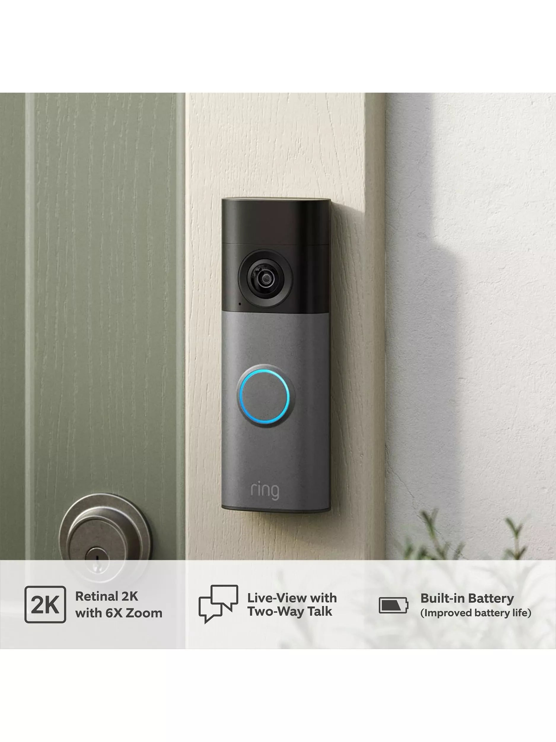 Ring Battery Video Doorbell 2nd Gen Matte Mocha, imported from the UK
