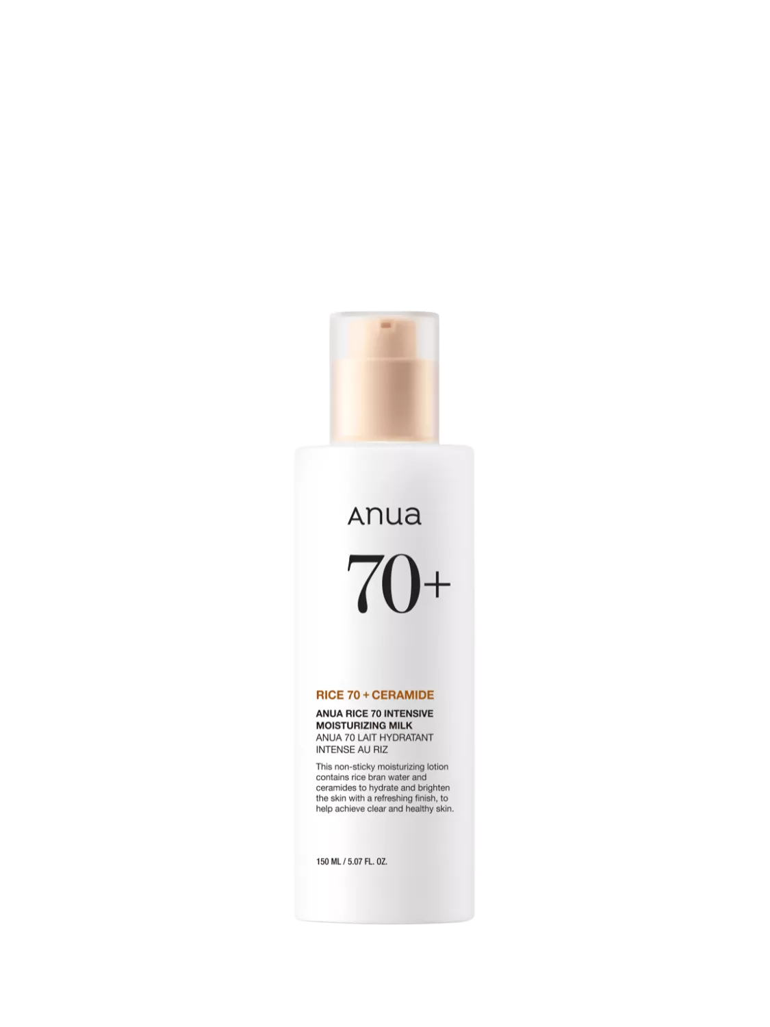 Anua Rice 70 Intensive Moisturising Milk 150ml, imported from the UK