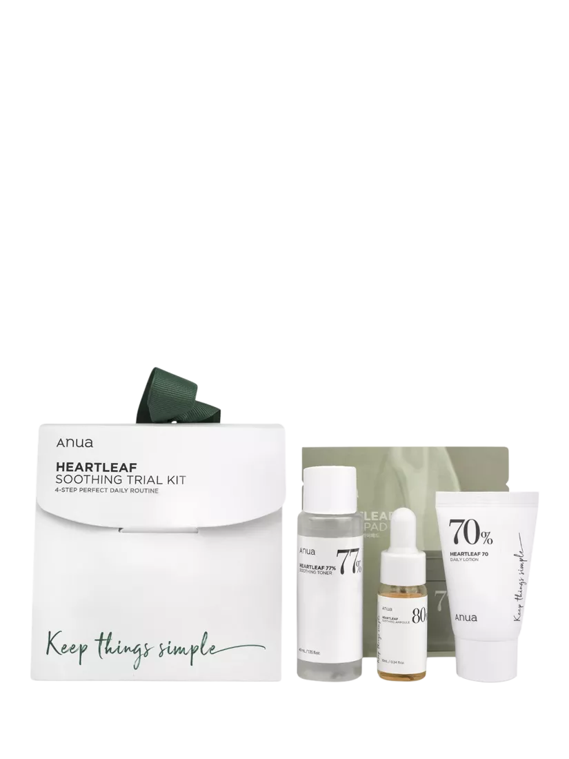 Anua Heartleaf Soothing Trial skincare gift set, imported from the UK