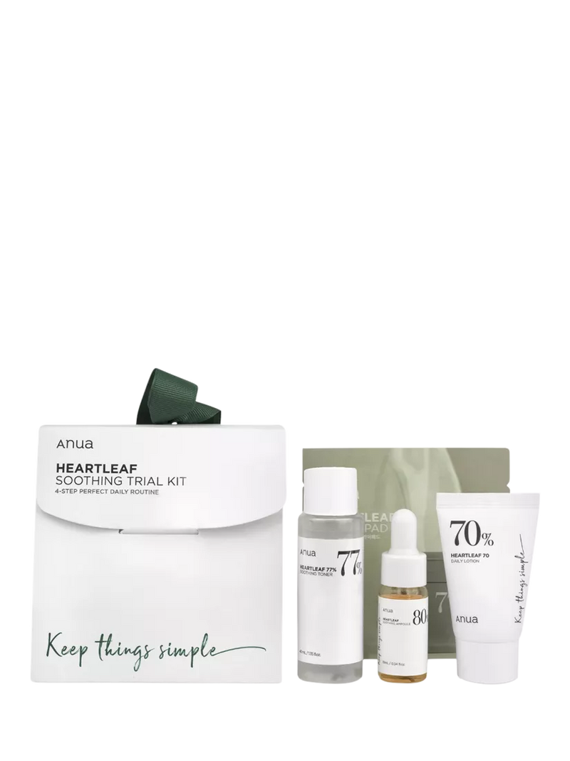 Anua Heartleaf Soothing Trial skincare gift set, imported from the UK