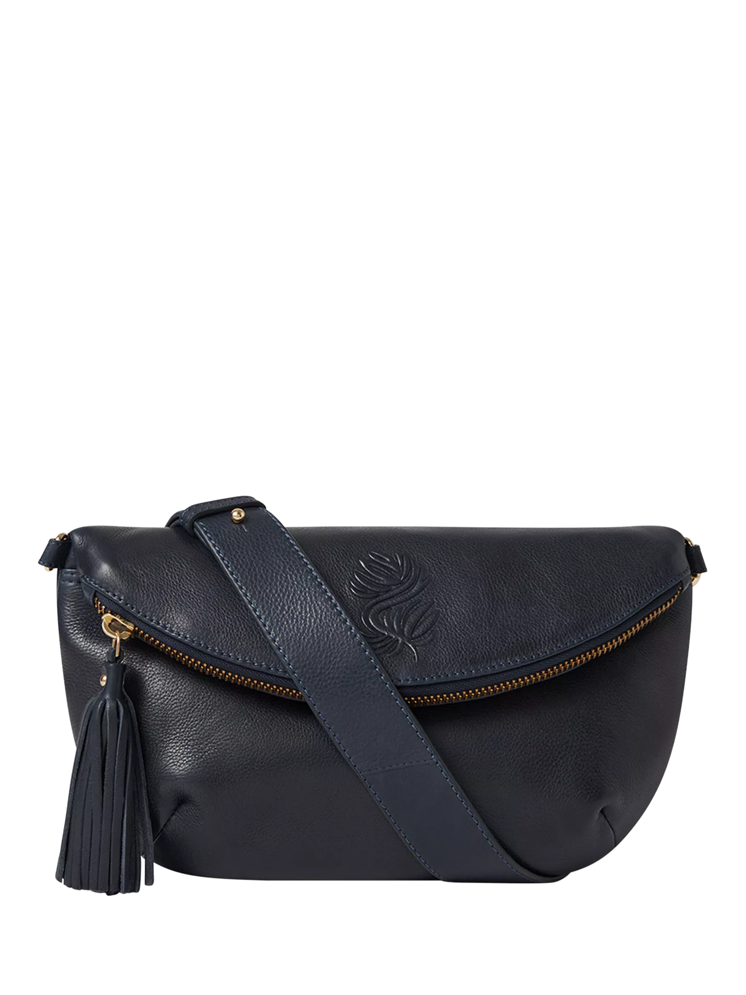 OSPREY LONDON Luxe Leather Milano Sling Bag, Navy