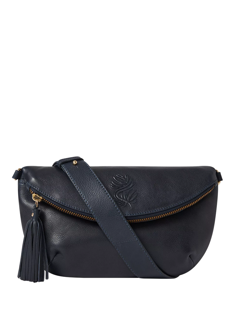 OSPREY LONDON Luxe Leather Milano Sling Bag, Navy