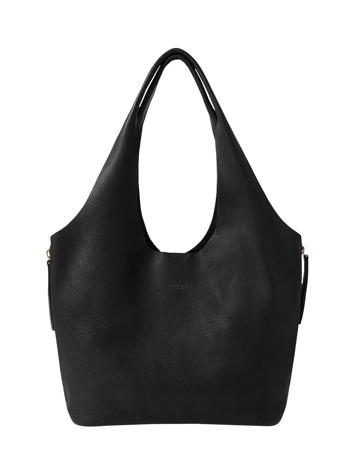 OSPREY LONDON Leather Slouch Hobo Bag, Black