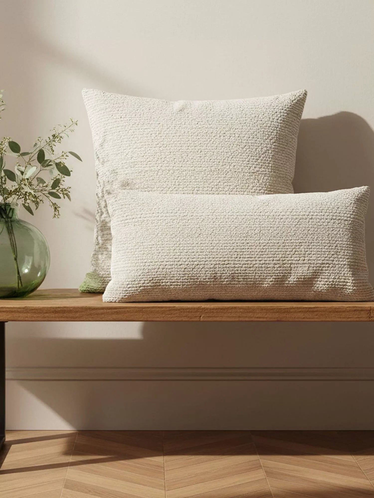Truly Lombard boucle cushion cover ecru - British product