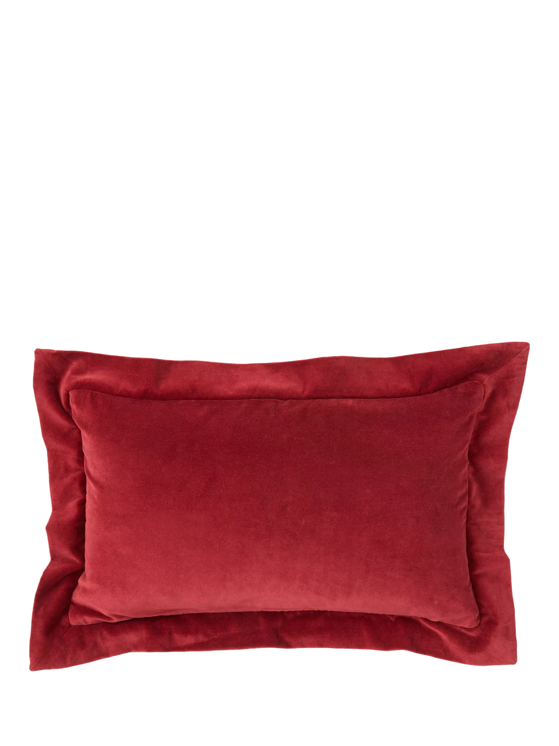 Truly red velvet rectangular cushion cover 50x30cm, imported from the UK