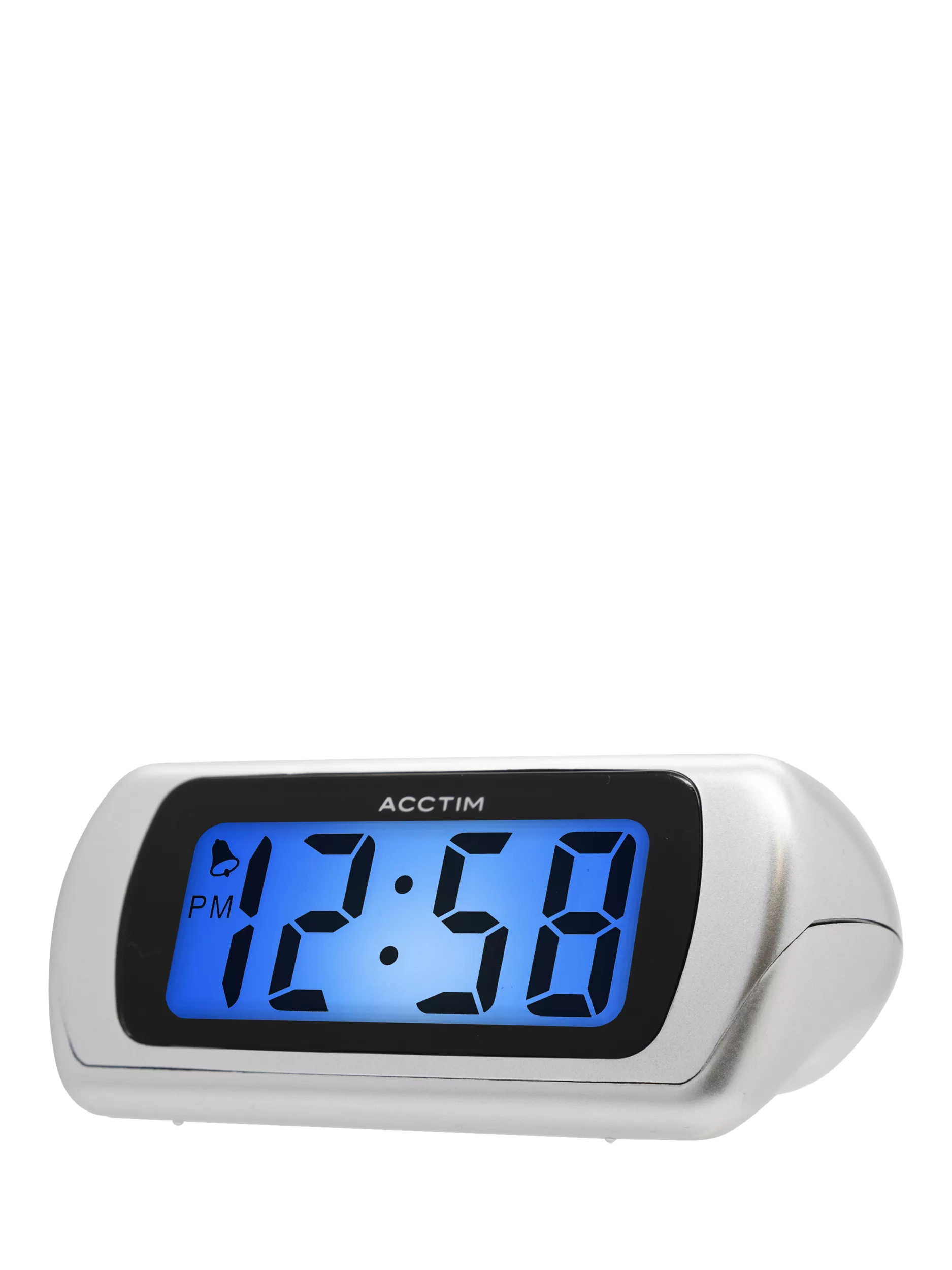 Acctim Auric digital alarm clock in silver - British product