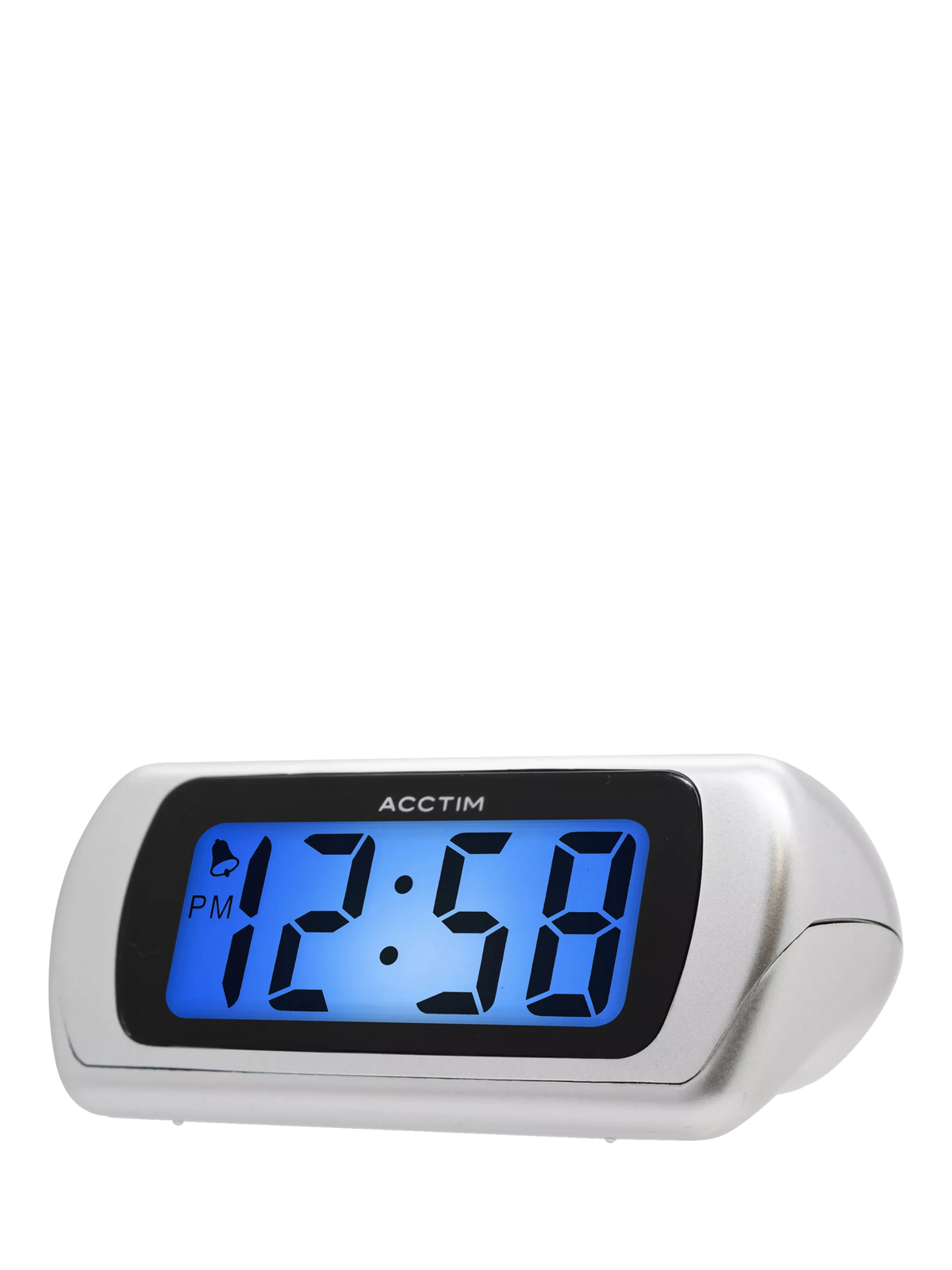 Acctim Auric digital alarm clock in silver - British product