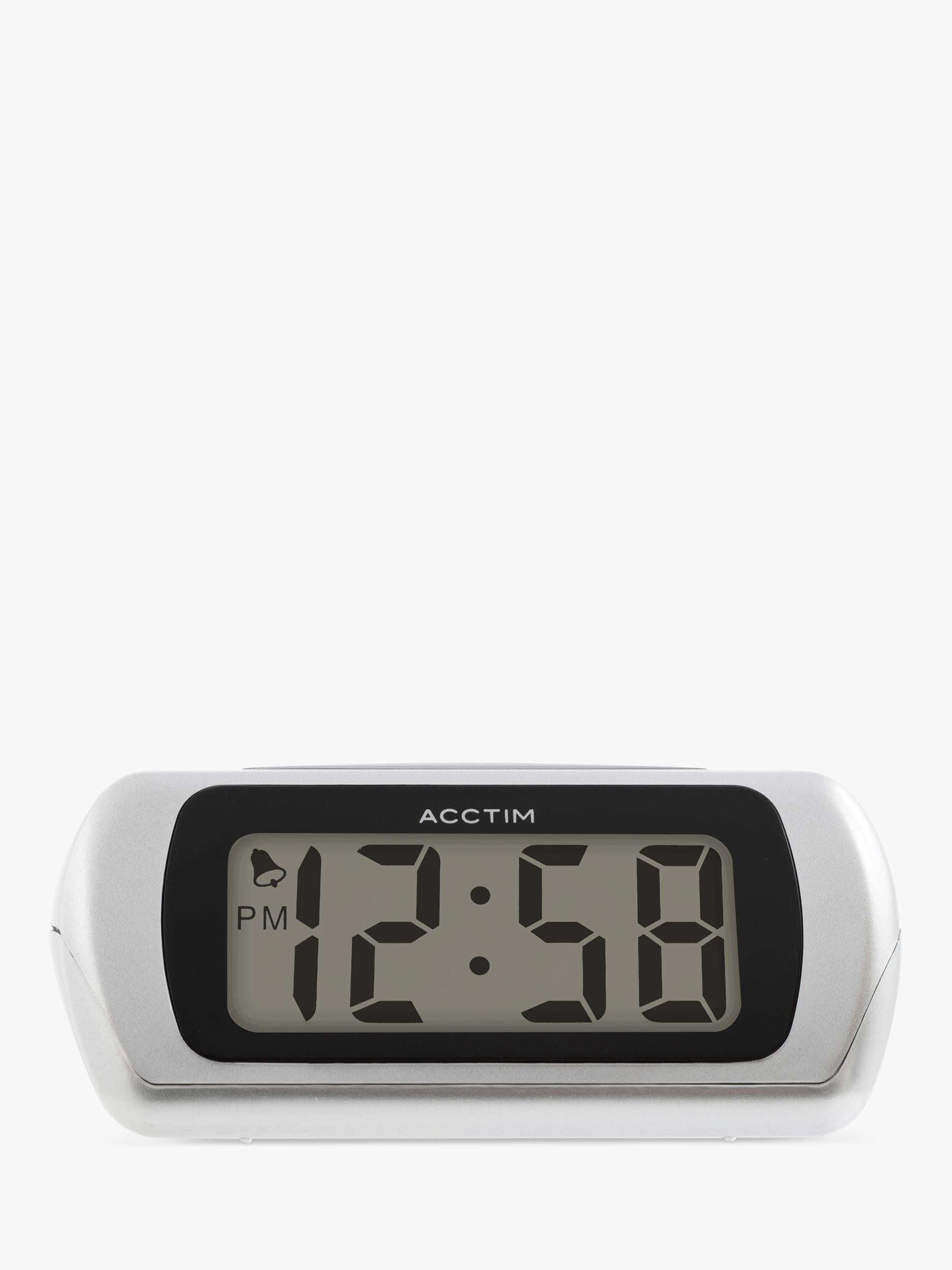 Acctim Auric digital alarm clock in silver - British product