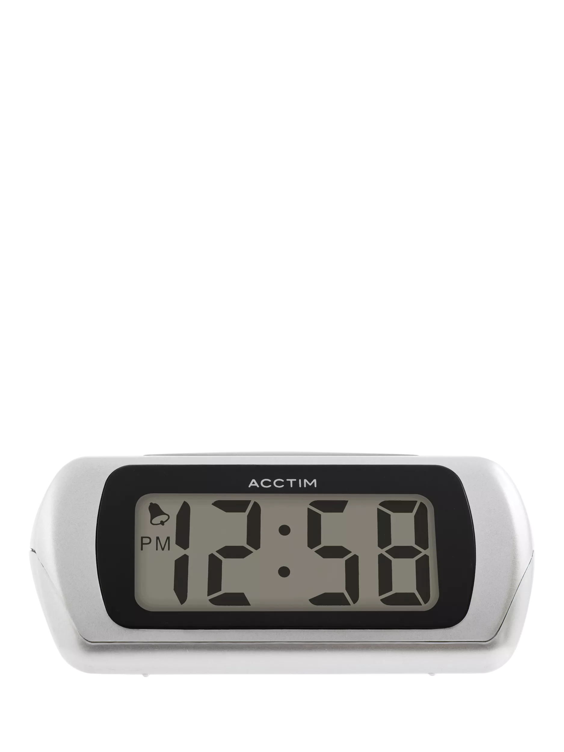 Acctim Auric digital alarm clock in silver - British product