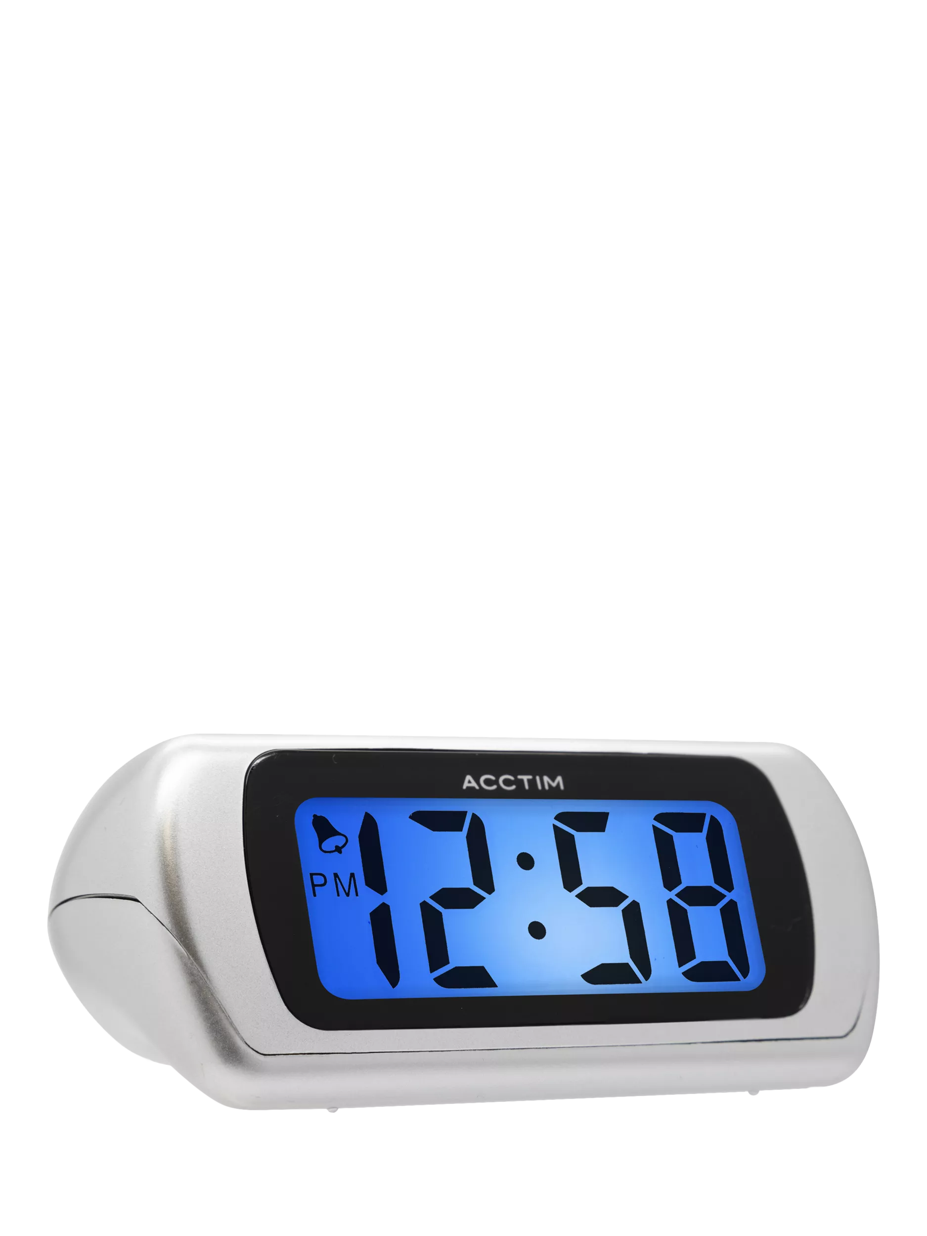 Acctim Auric digital alarm clock in silver - British product