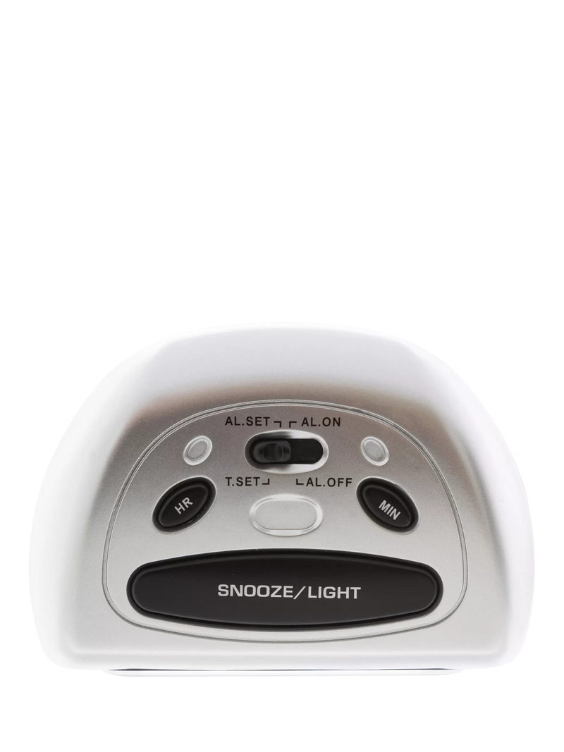 Acctim Auric digital alarm clock in silver - British product