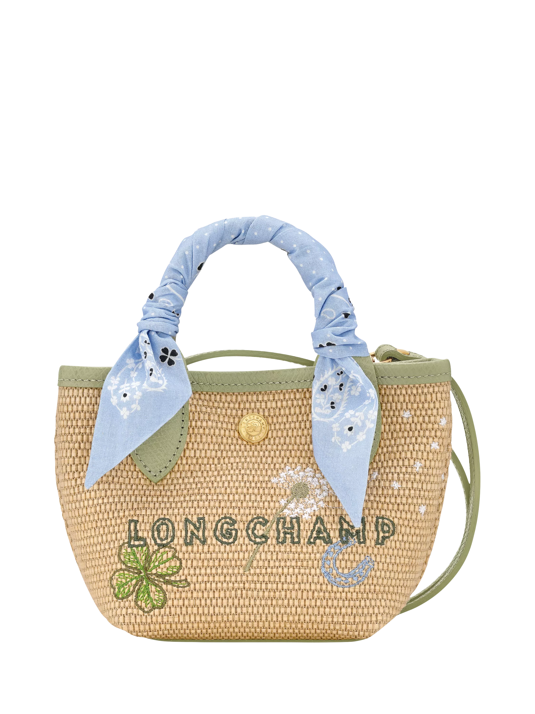 Longchamp Le Panier Pliage basket bag almond green, UK version