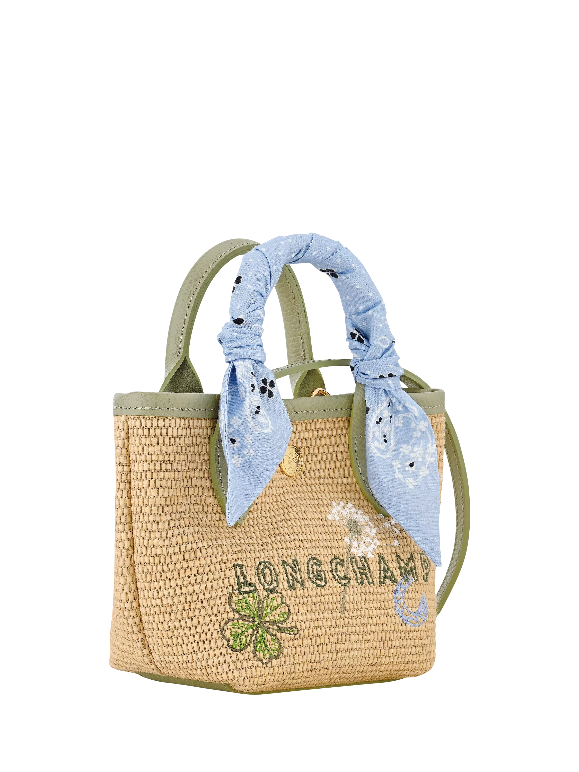 Longchamp Le Panier Pliage basket bag almond green, UK version