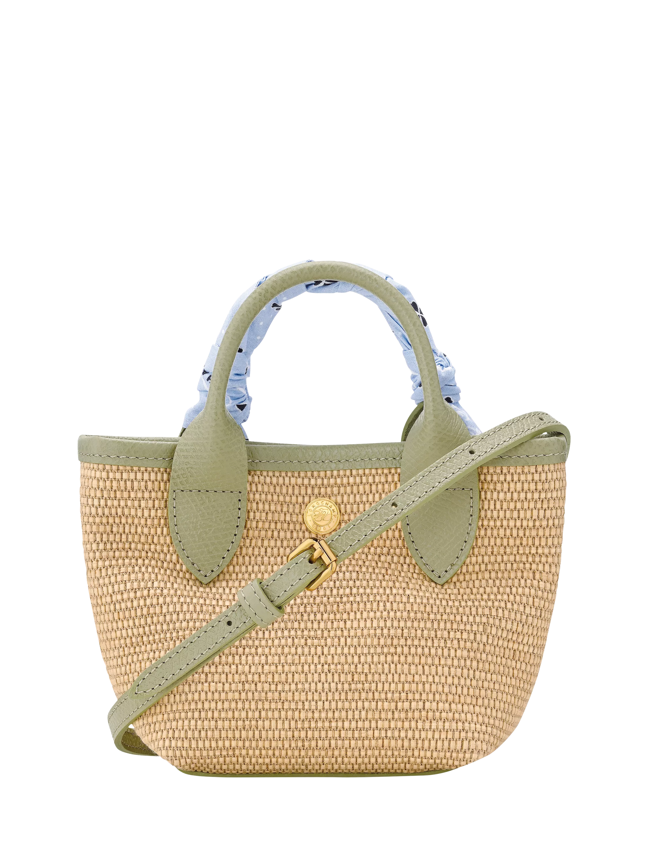 Longchamp Le Panier Pliage basket bag almond green, UK version