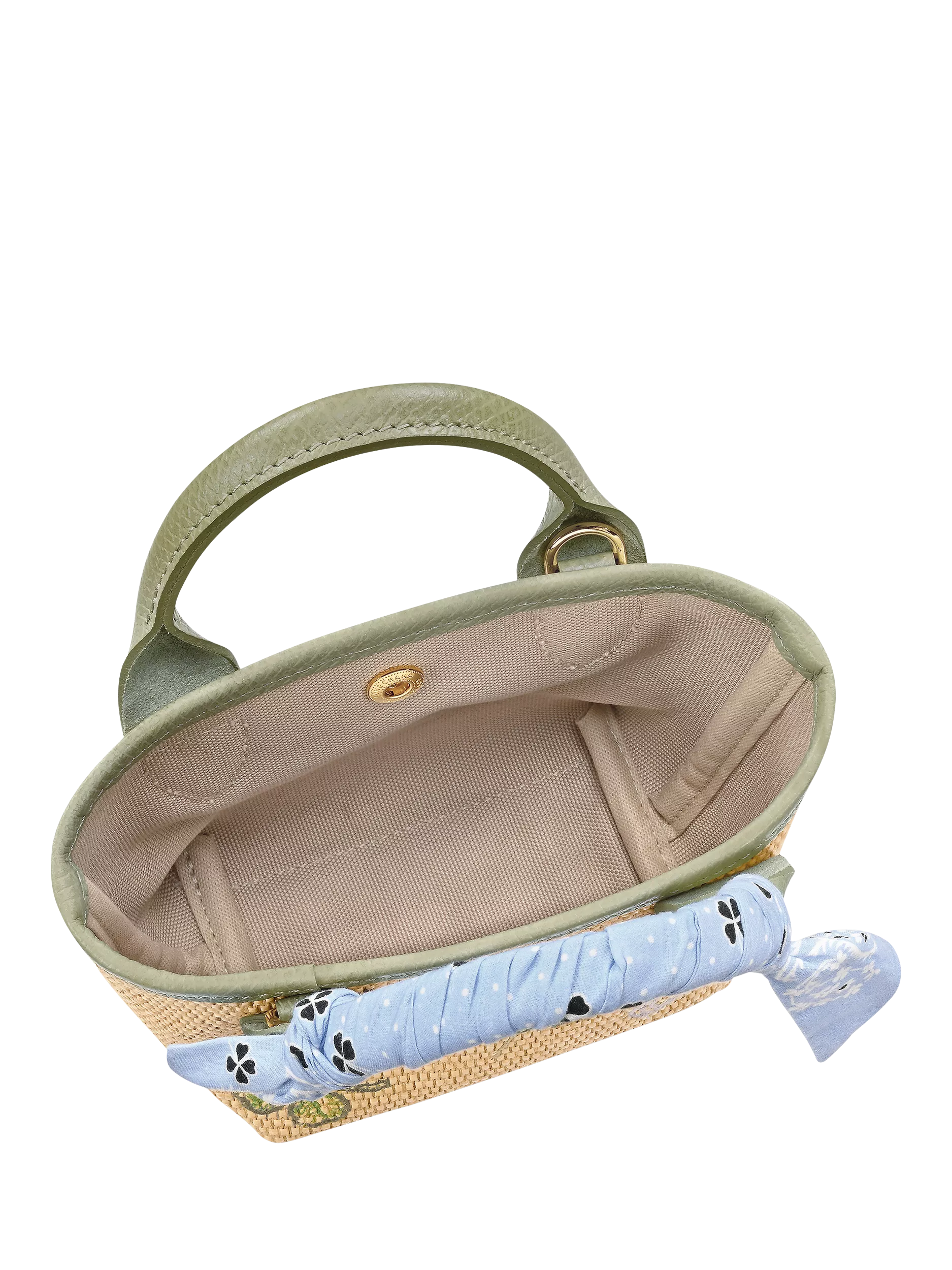 Longchamp Le Panier Pliage basket bag almond green, UK version