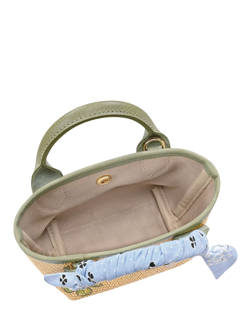 Longchamp Le Panier Pliage basket bag almond green, UK version