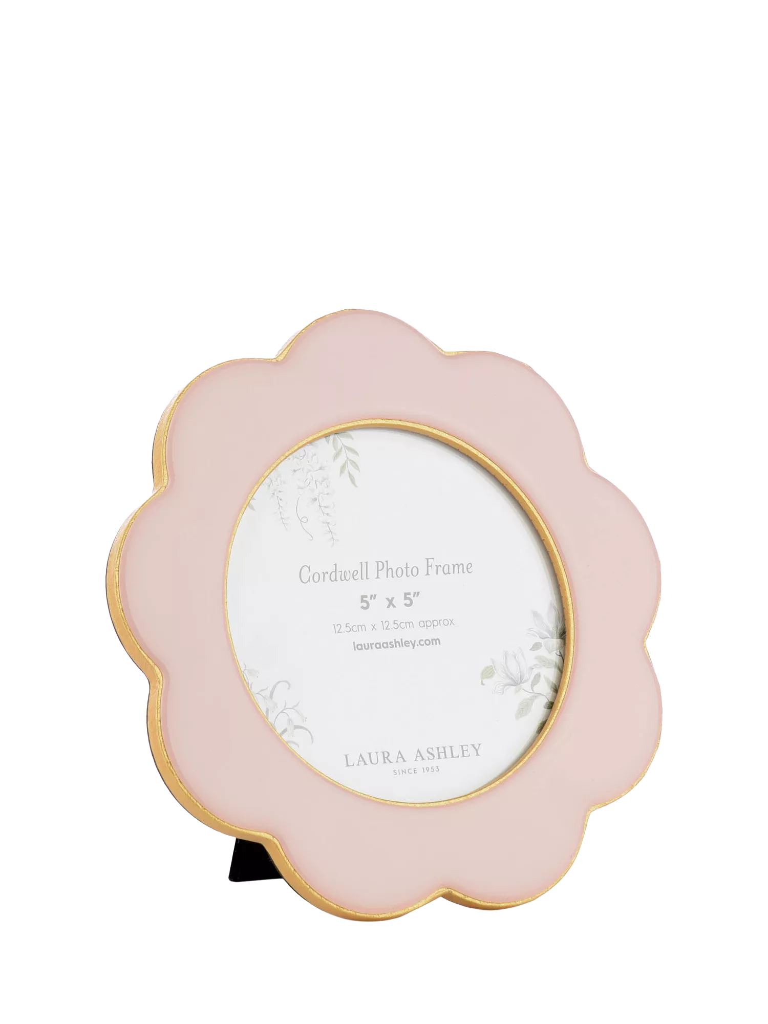 Laura Ashley Cordwell scalloped round pink photo frame 5x5 inch, UK version