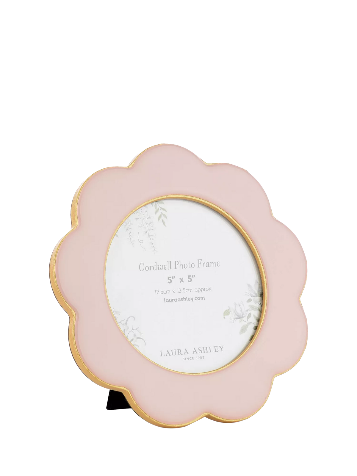 Laura Ashley Cordwell scalloped round pink photo frame 5x5 inch, UK version