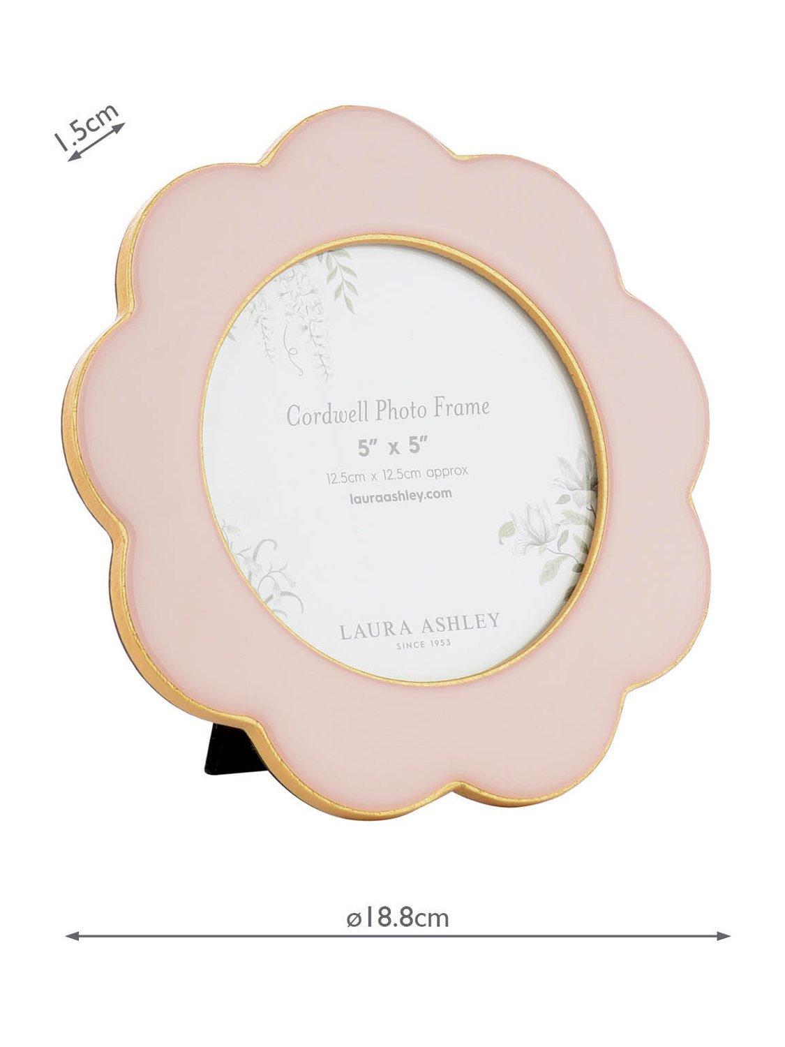 Laura Ashley Cordwell scalloped round pink photo frame 5x5 inch, UK version