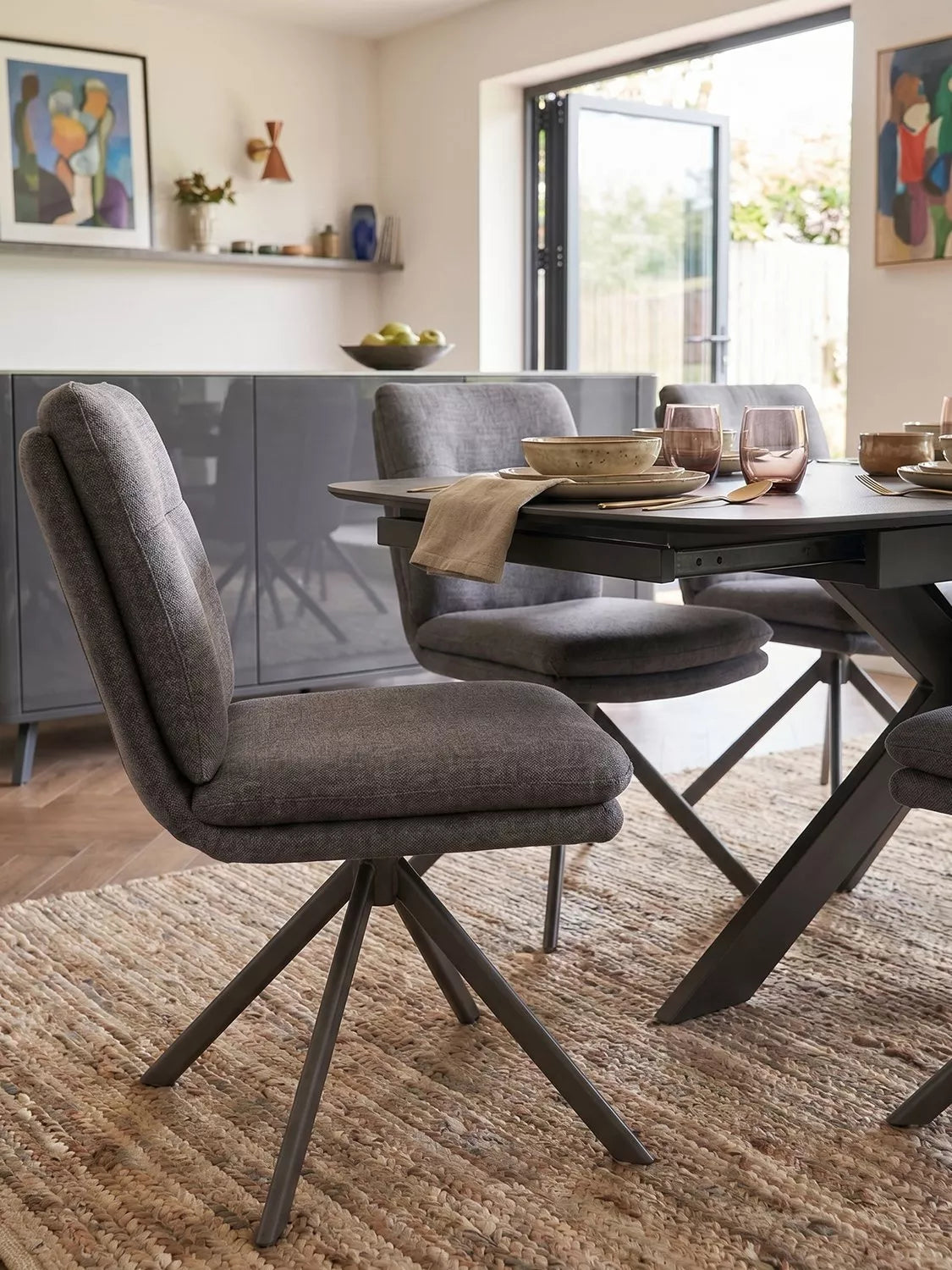 KETTLER swivel dining chair set of 2 grey (British brand)