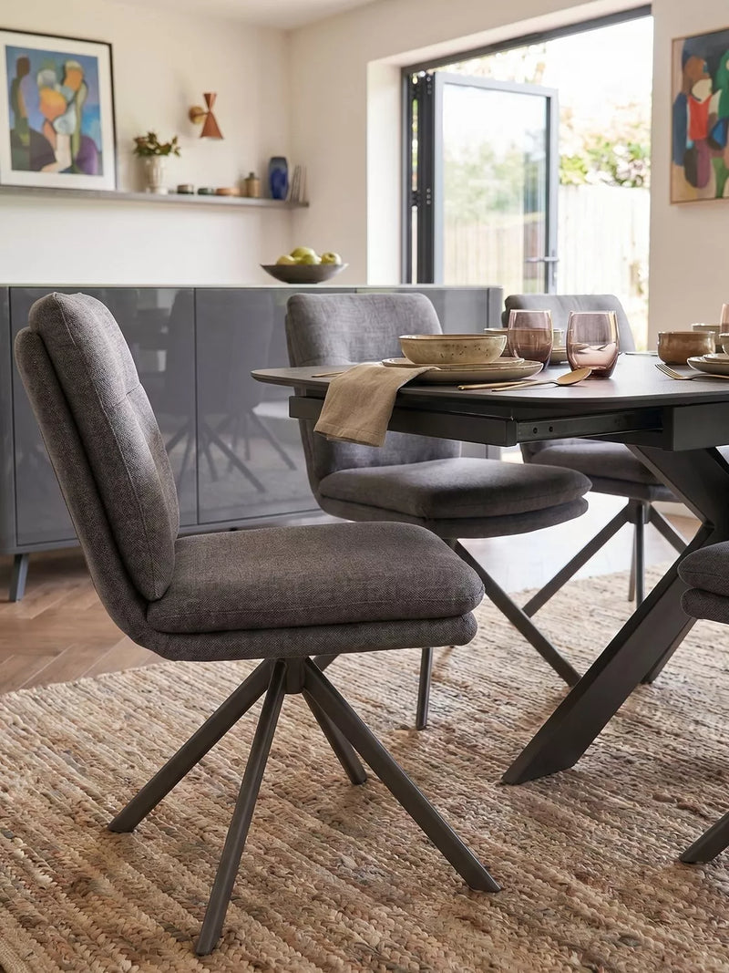 KETTLER swivel dining chair set of 2 grey (British brand)