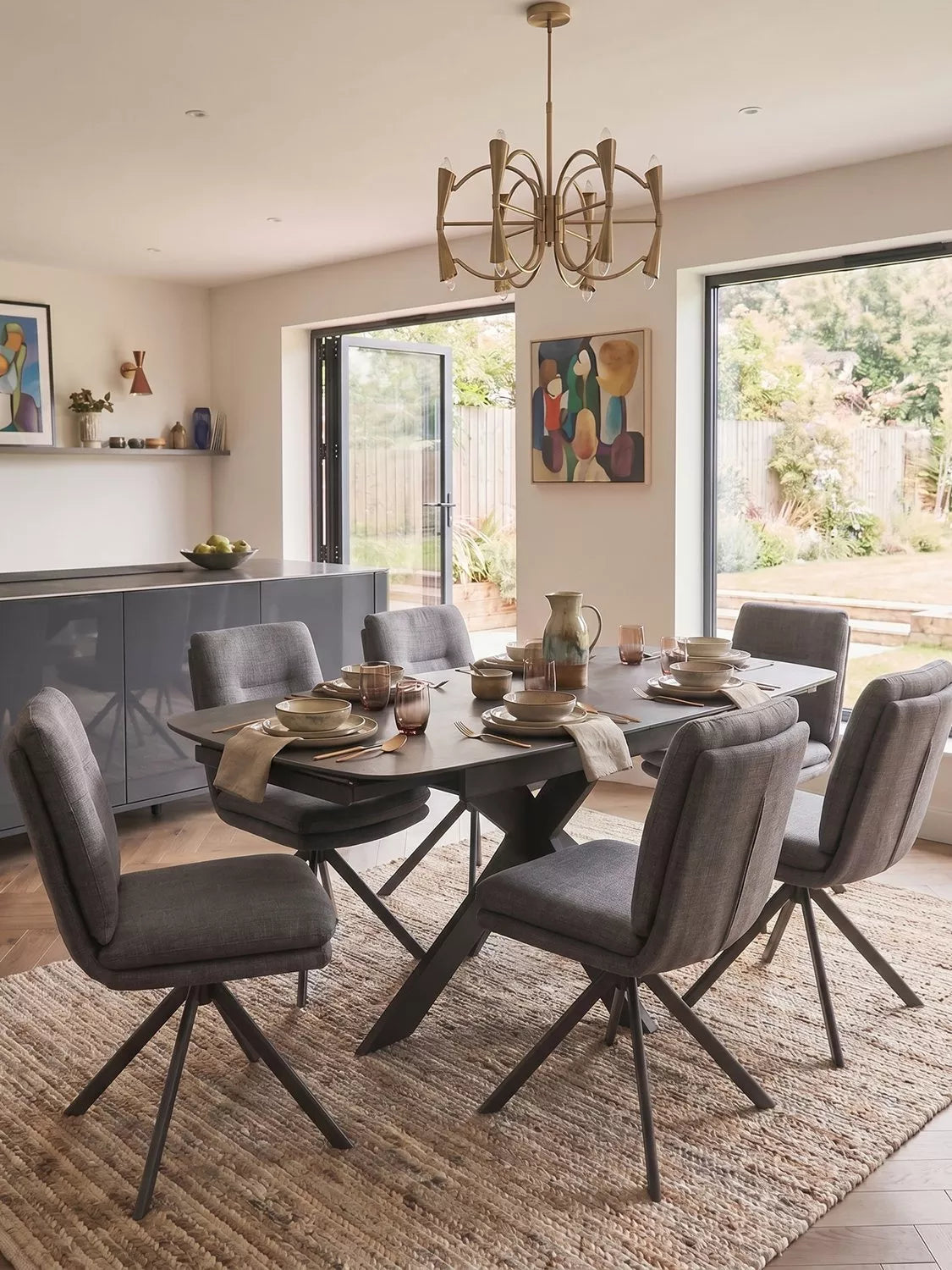 KETTLER swivel dining chair set of 2 grey (British brand)