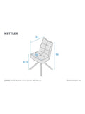 KETTLER Rachel swivel dining chair set of 2 in sand, imported from the UK